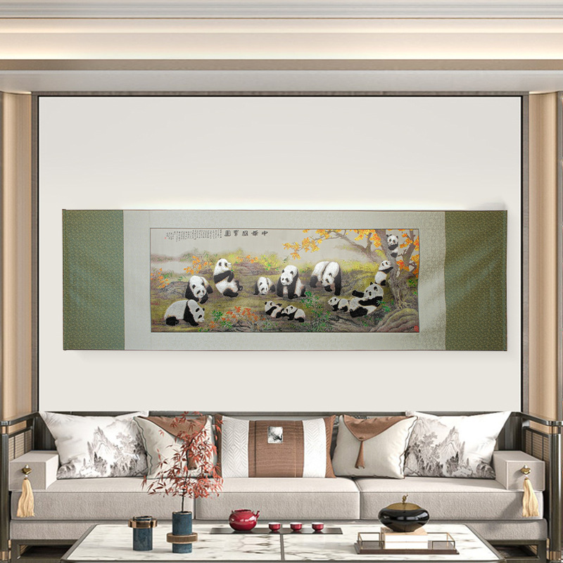 中国风蜀锦蜀绣中华国宝手古织：中古风装饰画（76-246厘米）