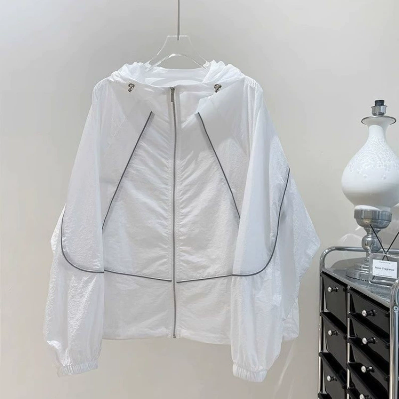 Куртка для защиты от солнца oversize, дышащая летняя кардиган-куртка с капюшоном