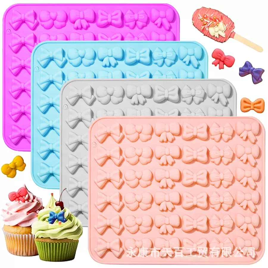 36连蝴蝶结硅胶模具 跨境爆款 巧克力 蛋糕模具 糖果 香氛模具