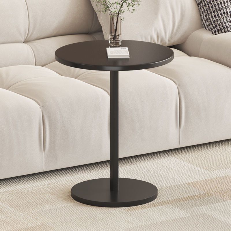 [두꺼운 라운드 사이드 테이블] 매트 블랙 + 블랙 스트레이트 프레임