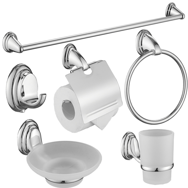 Bathroom hardware suit zinc alloy 6-piece towel bar towel rack roll paper holder single cup single plate wall-mounted suit