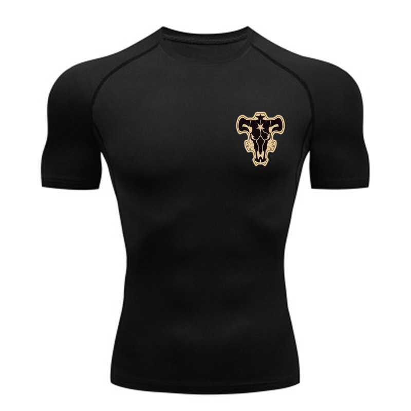 Men's Printed Compression Sports T-Shirt Quick Drying Breathable Sweat Wicking Elastic Tights For Gym Workouts And Running_voghion.com