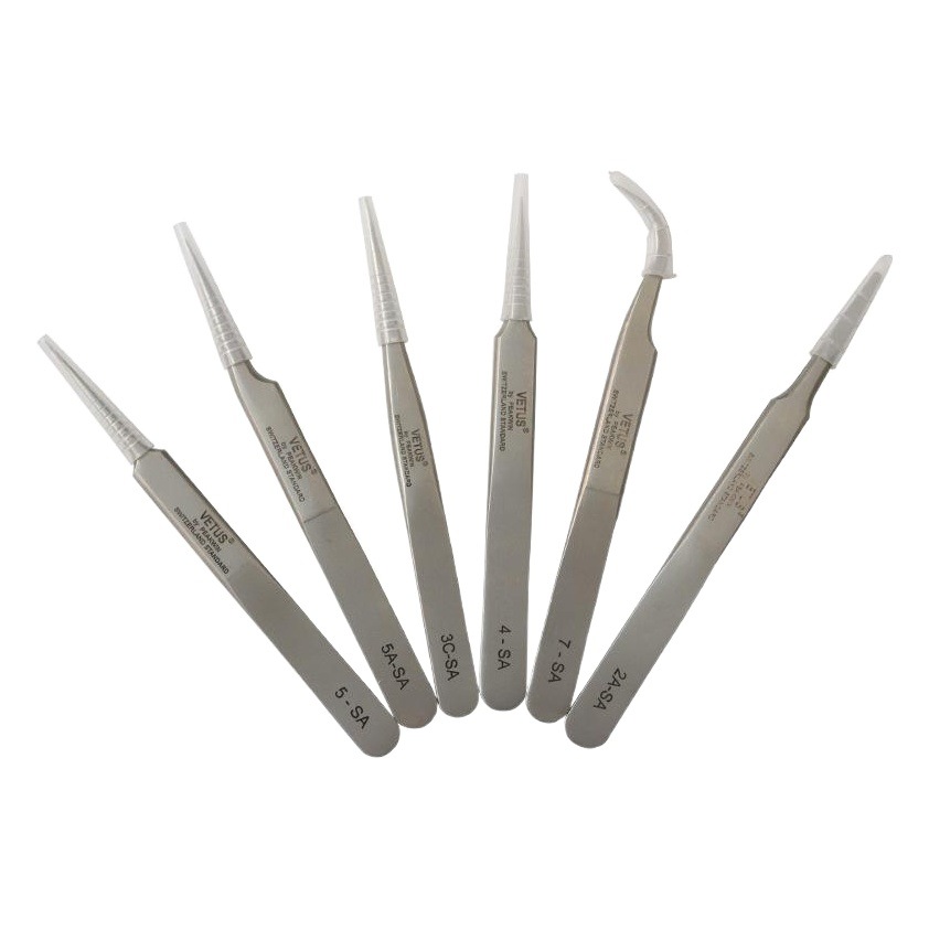 VETUS-SA Serie de Oro productos genuinos Acero inoxidable injerto pestañas pinzas antiestáticas pinzas de alta precisión al por mayor