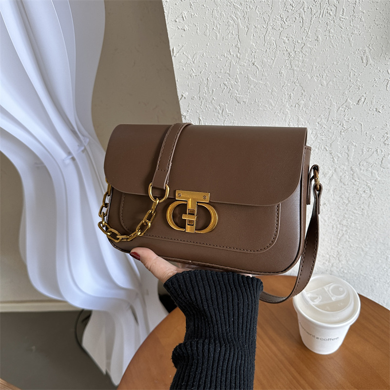 Nicho retro pequeño bolso cuadrado estilo occidental bolso de las axilas nueva cadena de moda bolso de hombro simple bolsa de mensajero ins