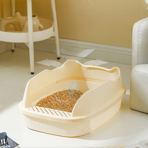 Big Mac cat litter box, extra large anti-splash top-in cat litter box, semi-enclosed cat toilet, open cat litter box