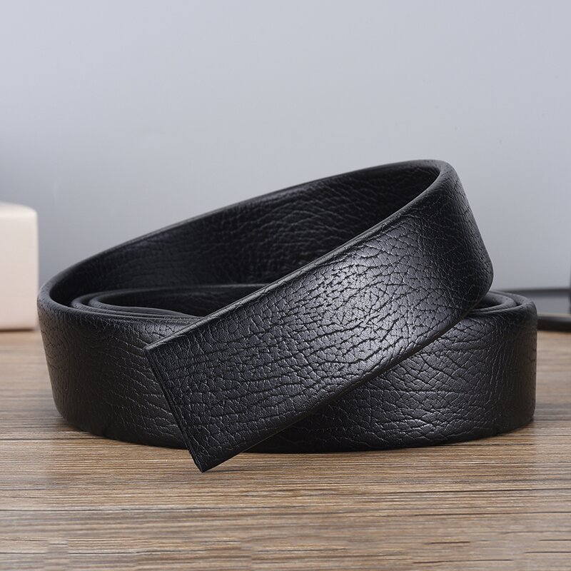 Non Leading Belt, Men's Lychee Pattern, Wear-resistant and Scratch Resistant, Non Leading Belt, Versatile and Minimalist Belt_voghion.com