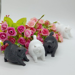 かわいいあくび猫、3Dプリント動物の装飾、3Dプリントかわいい猫のデスクトップペット