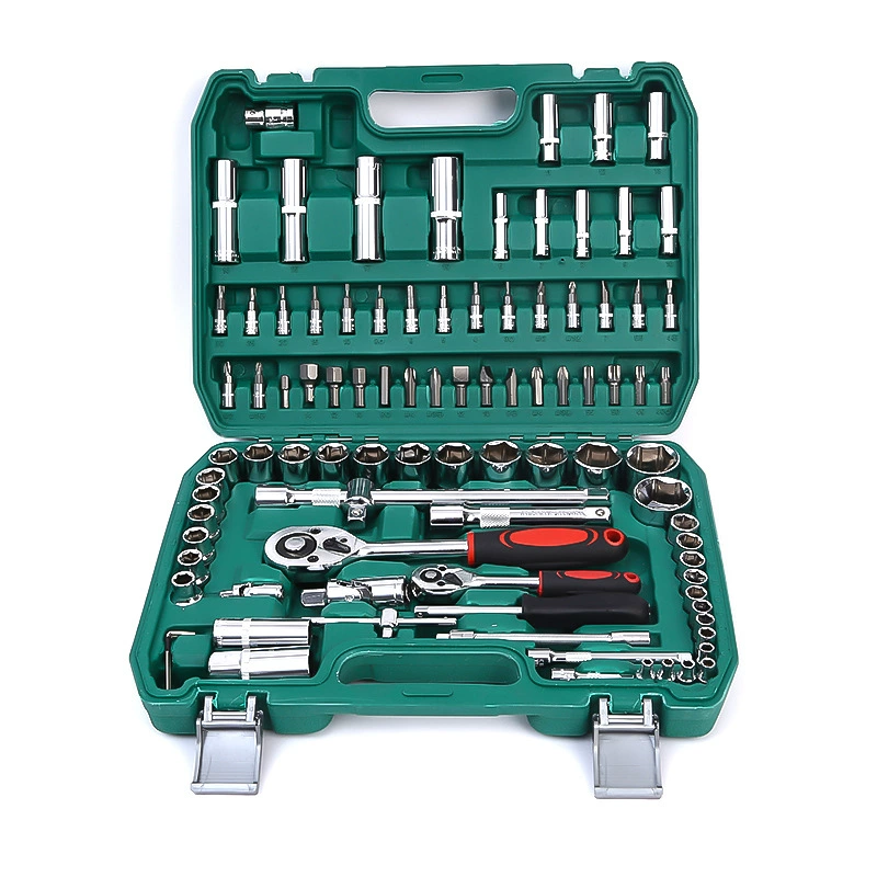 Auto repair tools 82 sets 94 socket wrench set machine repair complete tool box hardware store supply hardware tools