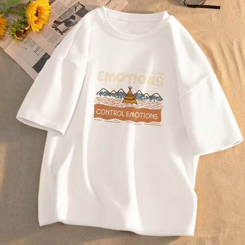 Men's Loose Hong Kong Style Versatile 5-Button Sleeveless Summer T-Shirt with Ins Inspired Personality Prints