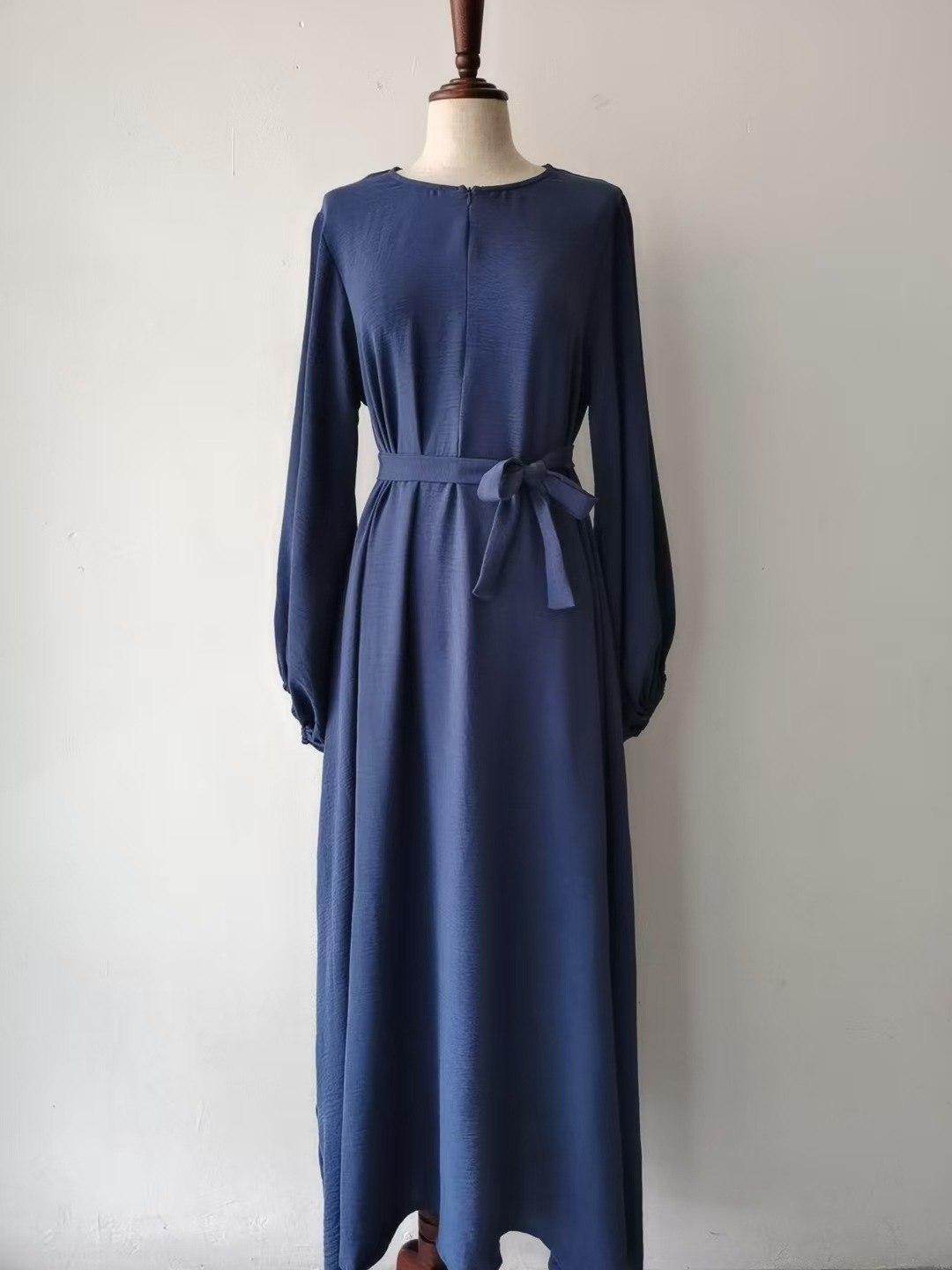 Women's Casual Dress With Cuffed Sleeves, Solid Color, Simple Elegant Daily Wear Tunic_ecoleips.com