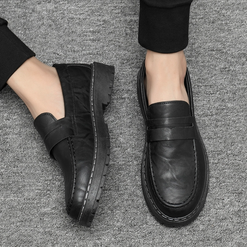 Summer universal shoes for leather shoes English style, footwear for leisure, black classic suit jacket