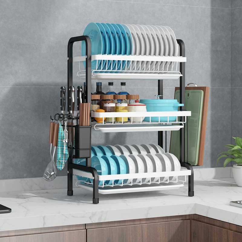 Multi-layer Chopstick Stand Bowl Rack Multifunctional Sink Drain Dish Storage Shelf Home Simple Integrated Display Rack Wholesale