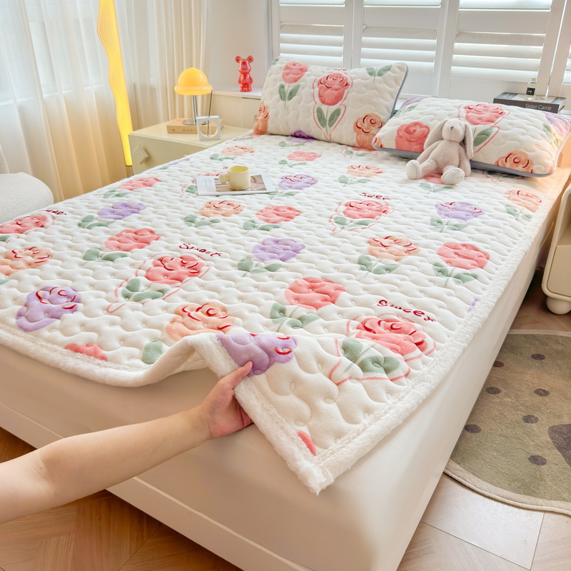 Nuevo colchón de leche grueso colchón de cama caliente colchón de franela antiestático colchón de cama caliente rápido