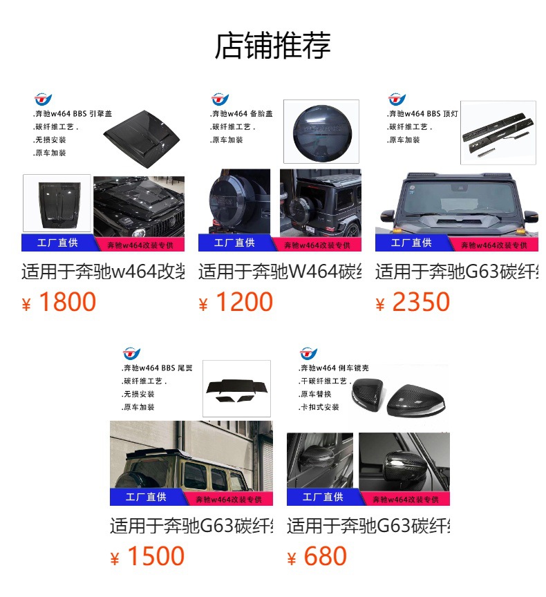 Mercedes-Benz W464 Modified Spare Tire Cover Bs Style Tire Cover Dry Carbon G63 G300 G500