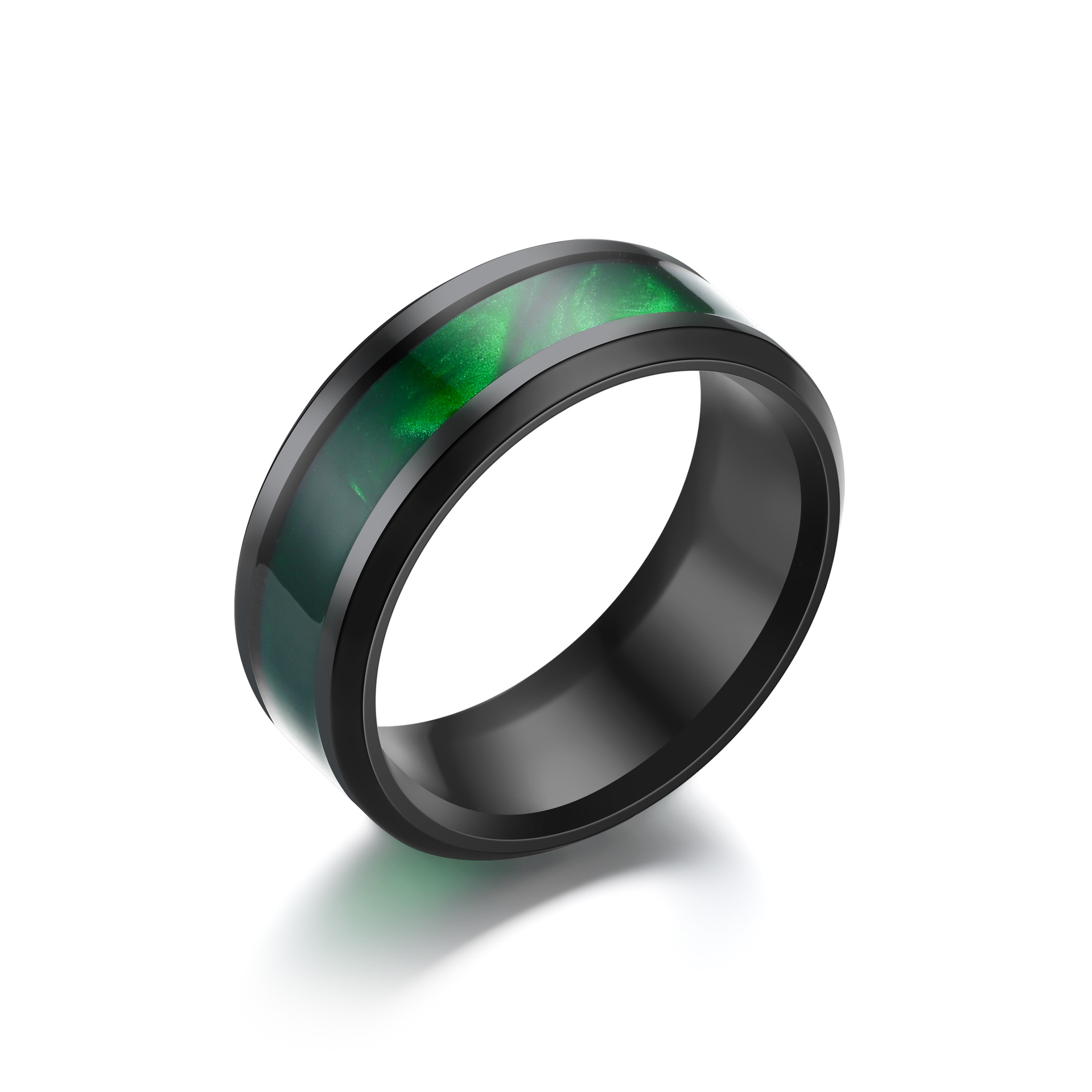 El anillo de acero de titanio popular europeo y americano transfronterizo de los hombres de moda elegante del acero inoxidable del todo-fósforo del anillo de los hombres de la joyería del Amazonas image 4
