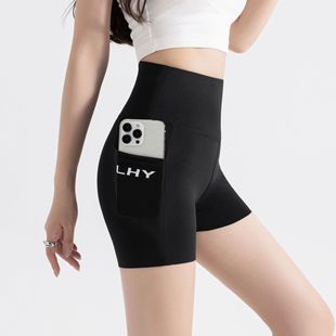 Shark pocket anti-exposure safety pants women's summer thin Barbie belly contracting hip lifting seamless high waist Ice Silk bottoming shorts