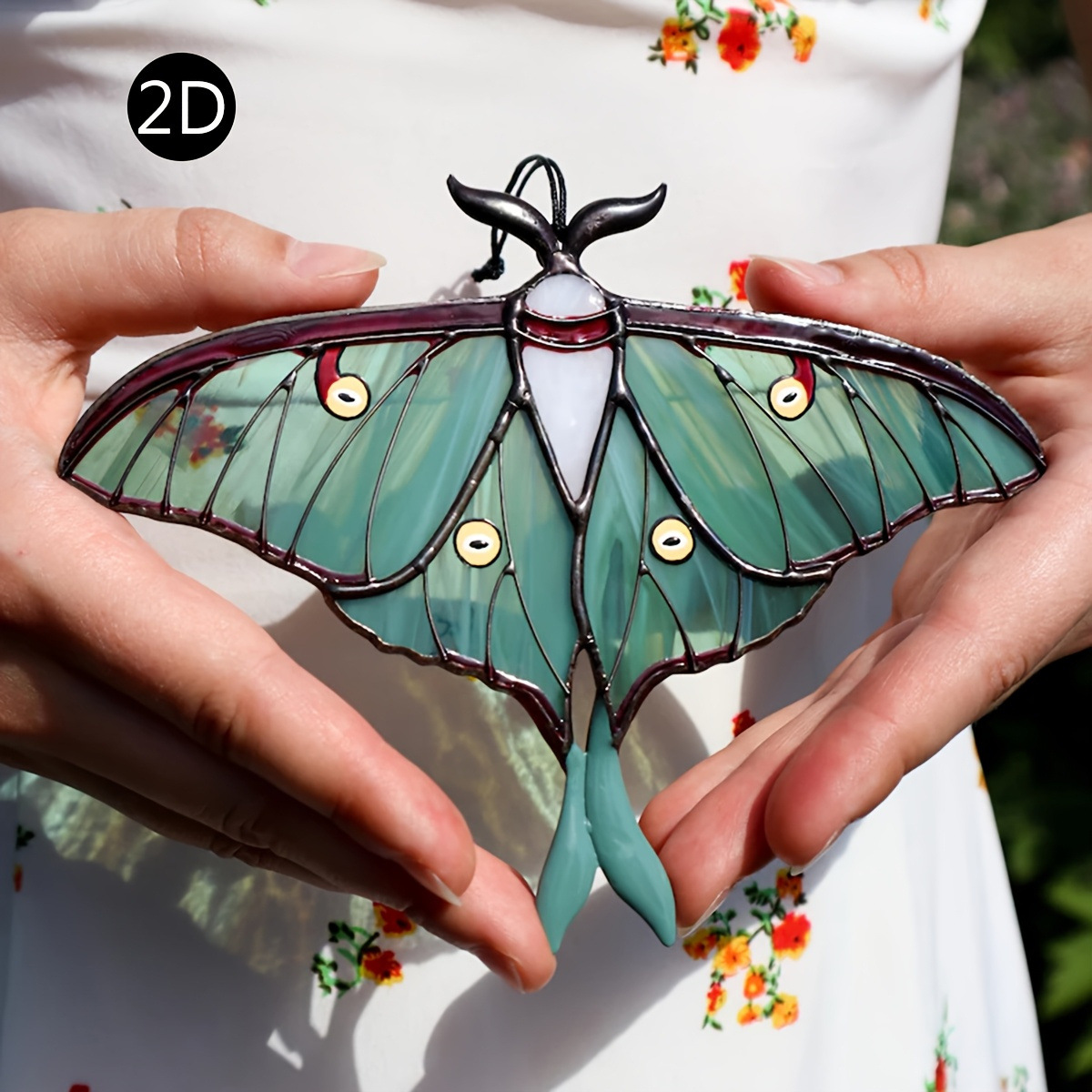 跨境彩绘亚克力捕光器挂件diy橱窗门廊家居装饰品铁链挂牌挂饰