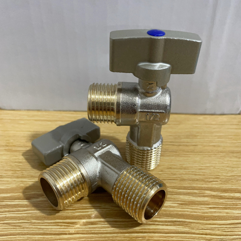 German Imported Full-Open Ball Valve with Large Flow Rate, All-Copper, for Hot and Cold Water Gas Water Heaters, 4-Point Ball Valve