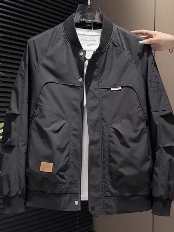 棒球服线条夹克男2025秋季潮牌工装男装美式复古宽松飞行员外套男|undefined