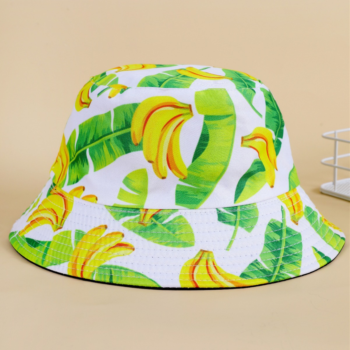 Nuevo creativo impreso fruta patrón pescador sombrero mujer verano al aire libre ocio sol sombrero salvaje cuenca sombrero