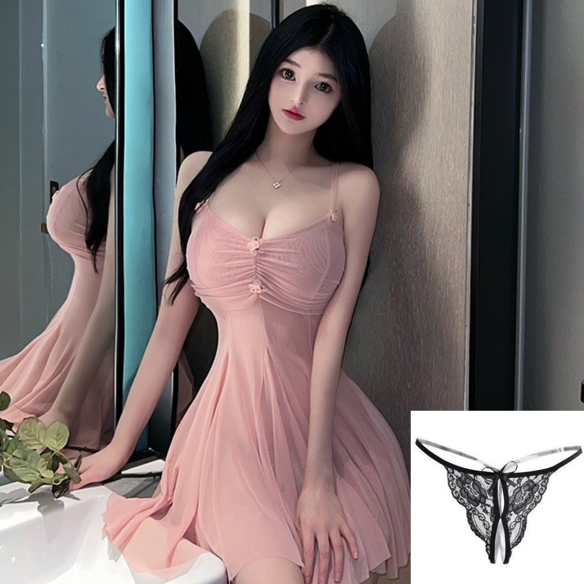 스킨 컬러 006 블랙 오픈 속옷