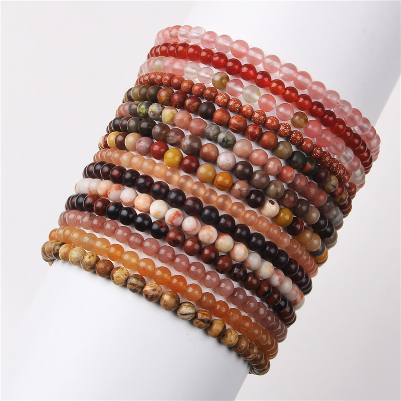 Simple Style Marble Natural Stone Beaded Bracelets display picture 2