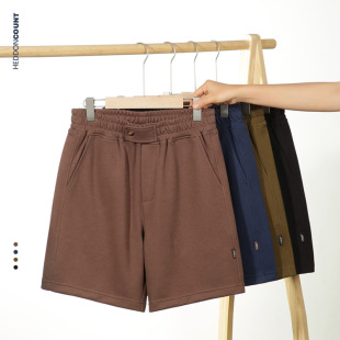 Men's 2025 New Pique Knit Japanese Retro Basic Loose Sports Casual Shorts