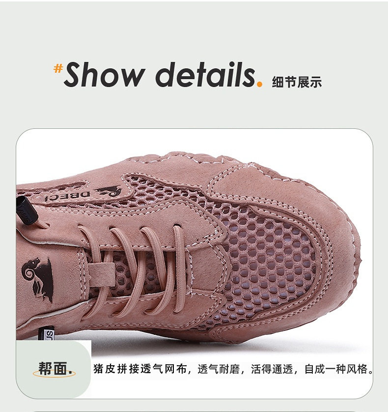 Giày thể thao unisex cỡ lớn thoáng khí lưới mùa hè, đế bằng — 661 Màu đen, 661 màu cát, 661 màu hồng, 661 màu nâu chi tiết 8