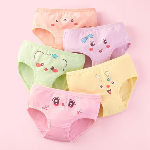 Children's underwear, straight-leg pure cotton briefs for little girls, 2T, 5A class, infant and baby underwear, 1-3 years old.