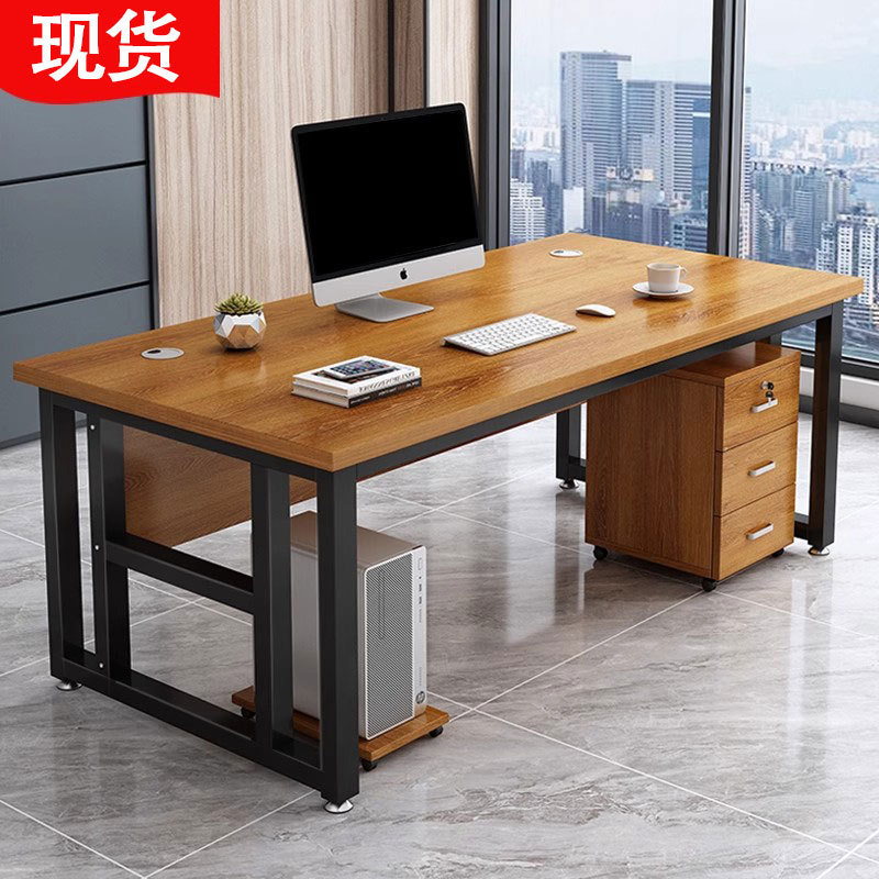 Simple Desktop Computer Desk, Single-Person Office Desk, Executive Staff Workstation Desk and Chair, Computer Stand, Mobile Cabinet, Modular Furniture