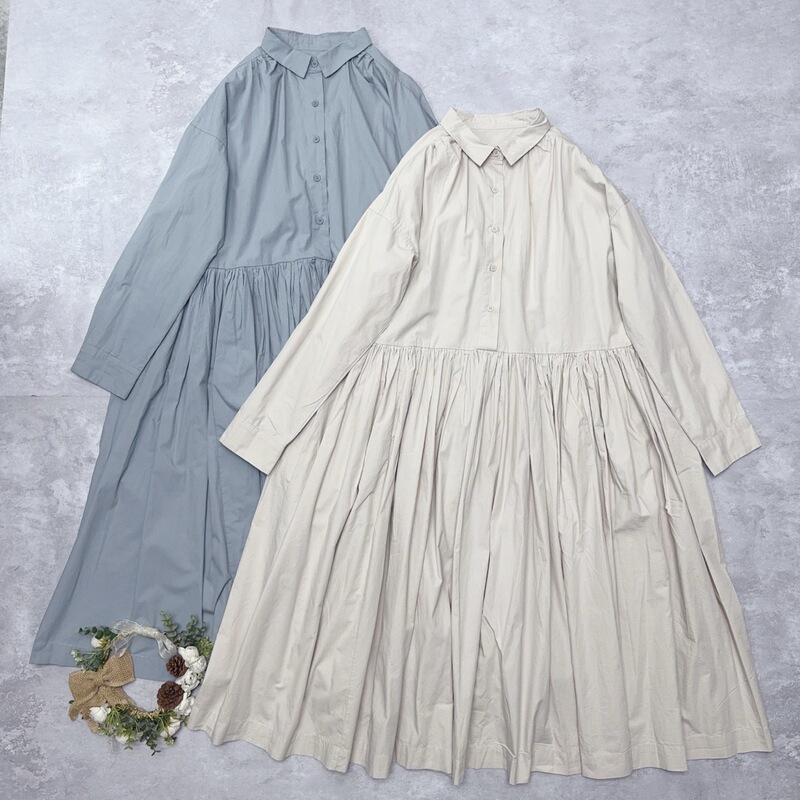 Japanese-style autumn cotton long-sleeve dress, Mori-style sweet and cute pullover, fresh and loose, plus-size mid-length dress for women Japanese-style autumn cotton long-sleeve dress, Mori-style sweet and cute pullover, fresh and loose, plus-size mid-length dress for women