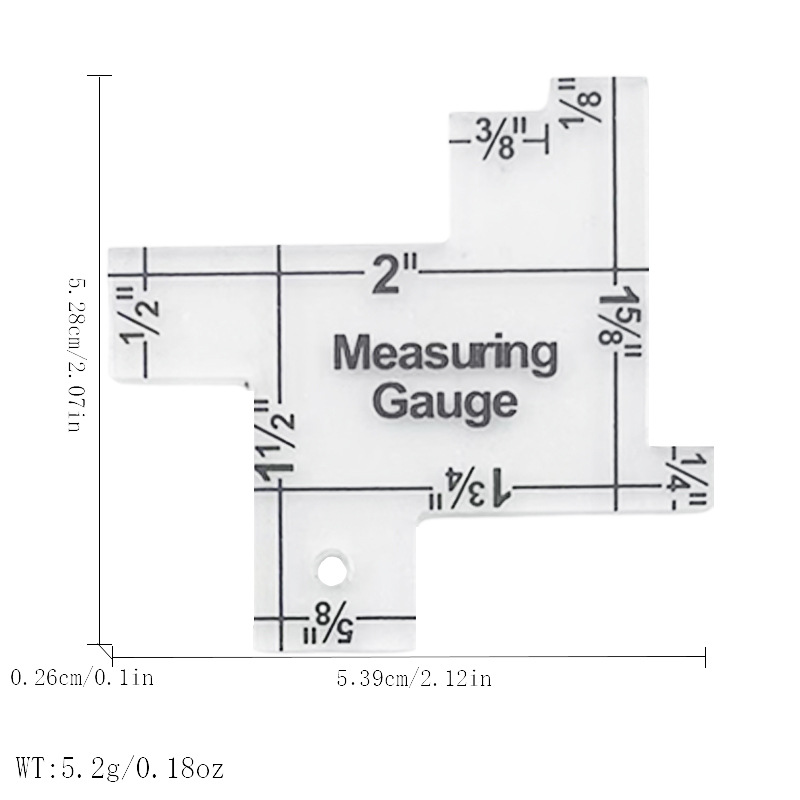 Medidor de espesor de aluminio herramienta de remiendo hecho a mano aleación de aluminio regla medidor de espesor de Keling yalic