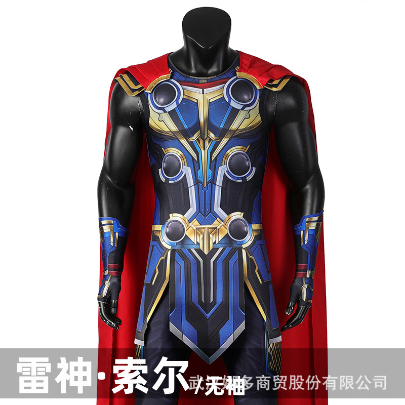 娜多雷神4愛與雷霆雷神索爾無袖版成人緊身衣連體衣cos服J21065BA