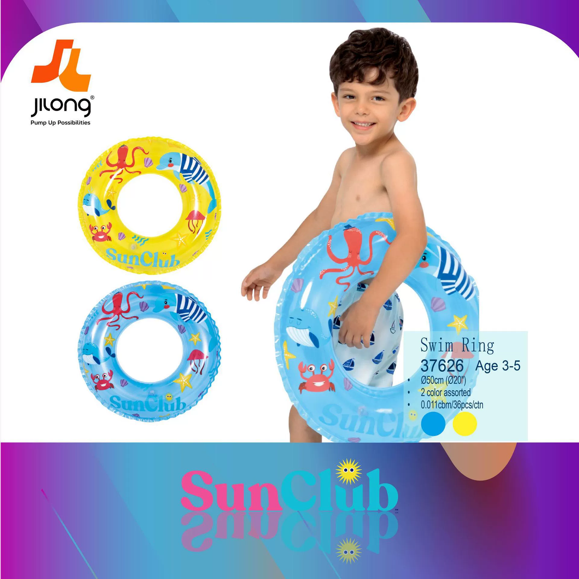 Inflatable colorful rainbow swimming ring with butterfly, flowered