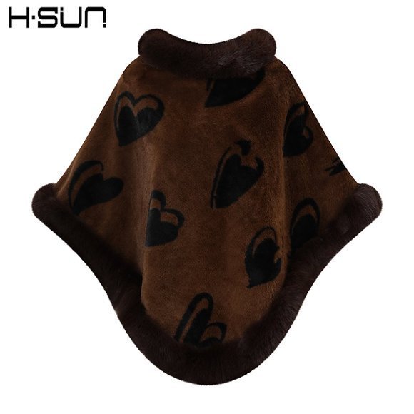 Capa tipo chal de otoño e invierno 2026, nueva bufanda de piel sintética de conejo, abrigo de punto para mujer, prenda exterior holgada y versátil. image 92