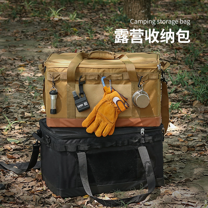 Bolsa de almacenamiento para acampar al aire libre, equipo duro, utensilios de cocina de gran capacidad, estufa, caja de almacenamiento de herramientas, bolsa de almacenamiento plegable