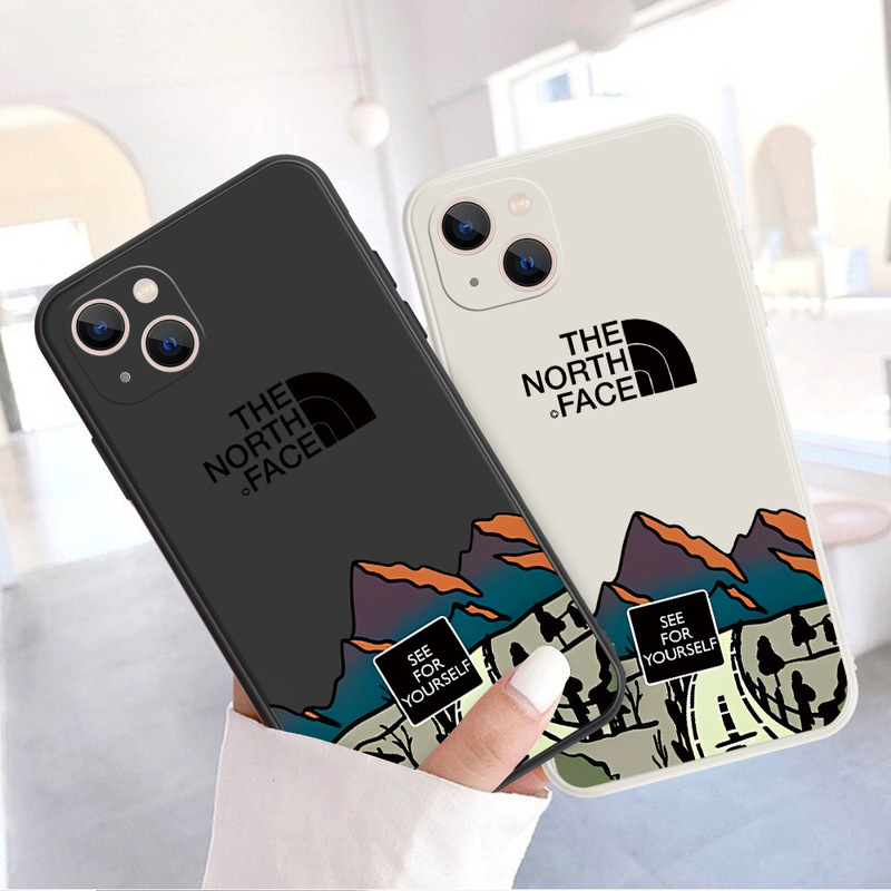 Trendy Brand North Face Mountain Road iPhone Case for Apple 14/15/16/17 Pro Soft Shell Protective Cover for Men Trendy Brand North Face Mountain Road iPhone Case for Apple 14/15/16/17 Pro Soft Shell Protective Cover for Men