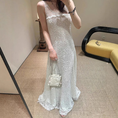 现货/25/早秋新款法式高级感连衣裙女重工闪片礼服