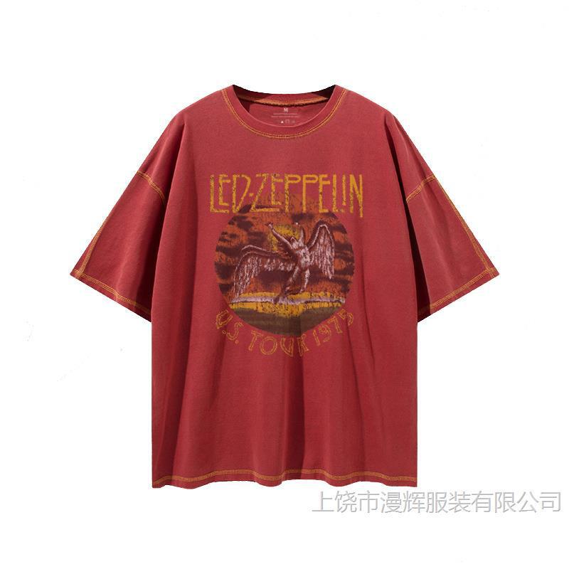 [Broken Code Clearance] LED ZEPPELIN Zeppelin Queen Rock Band Washed Short-sleeved T-shirt