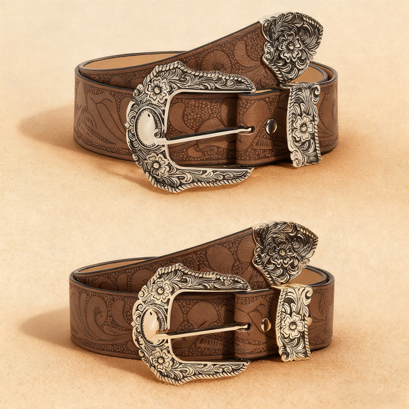 Nuevo cinturón para damas retro bohemia cinturón en relieve y2k cinturón de estilo europeo y americano hebilla de aguja hombre