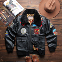 秋冬壮志凌云 G1飞行服夹克 真皮皮衣男头层牛皮加棉大码外套