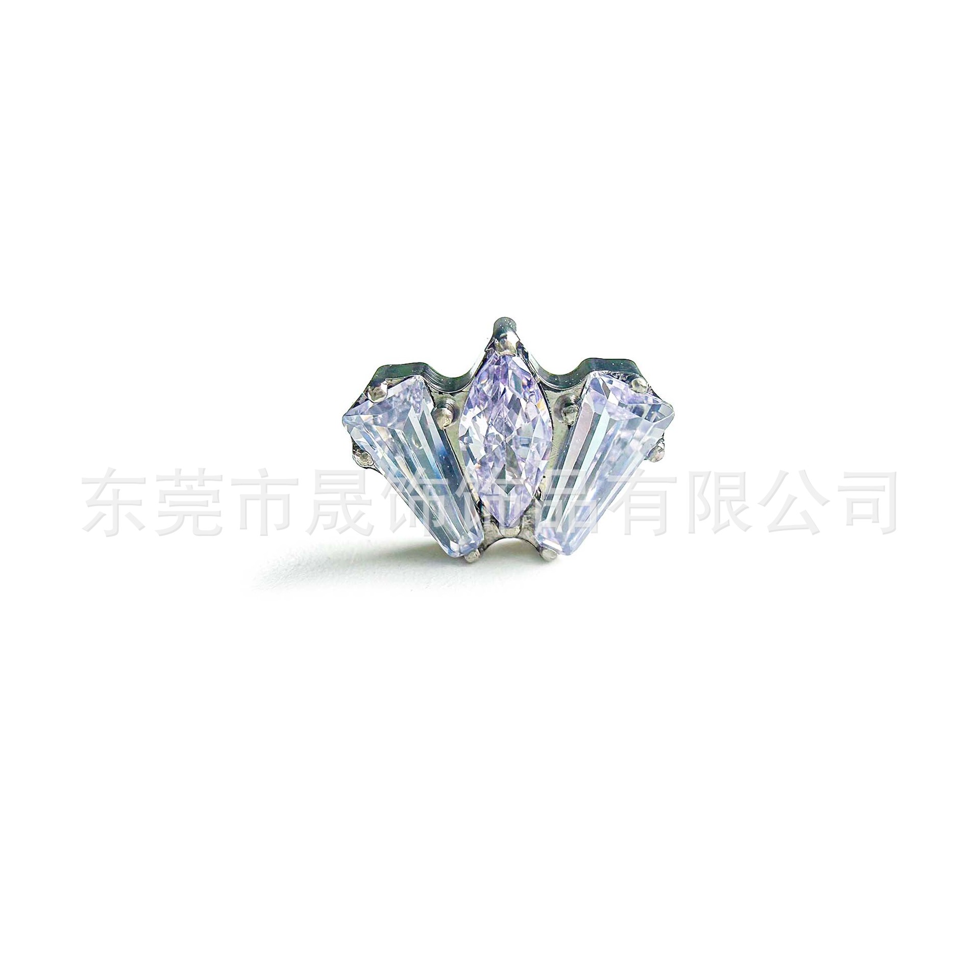 G23 Implant Grade Titanium Ear Stud 梯 Cubic Zirconia Internal Thread Helix Cartilage Stud Labret Stud Titanium Jewelry 头厂家