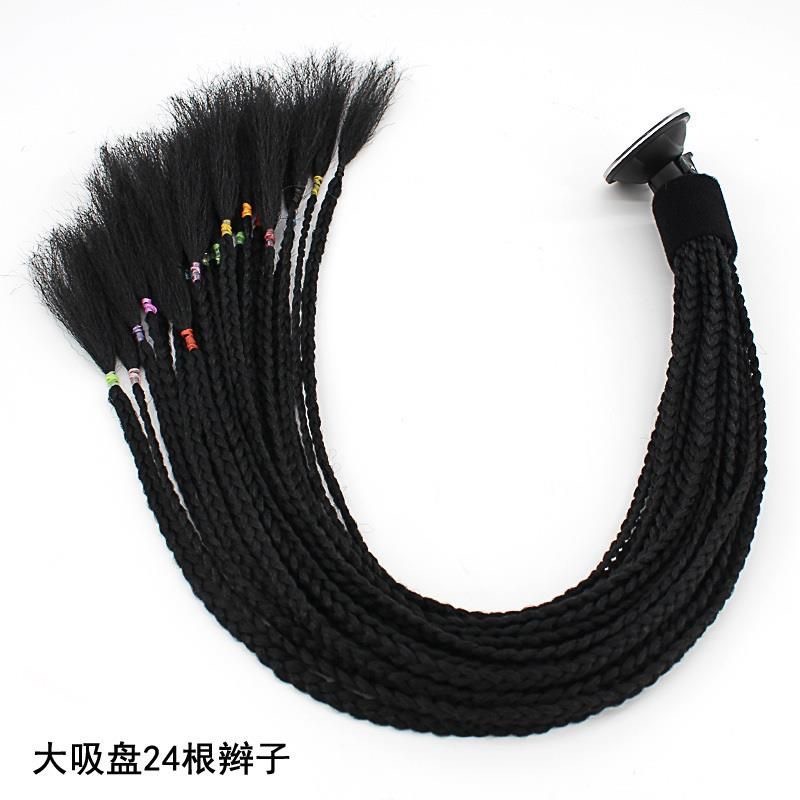 Trenzas de Peluca Doble Coleta para Casco de Moto 60 cm Sintético Con Ventosa para Casco de Motocicleta
