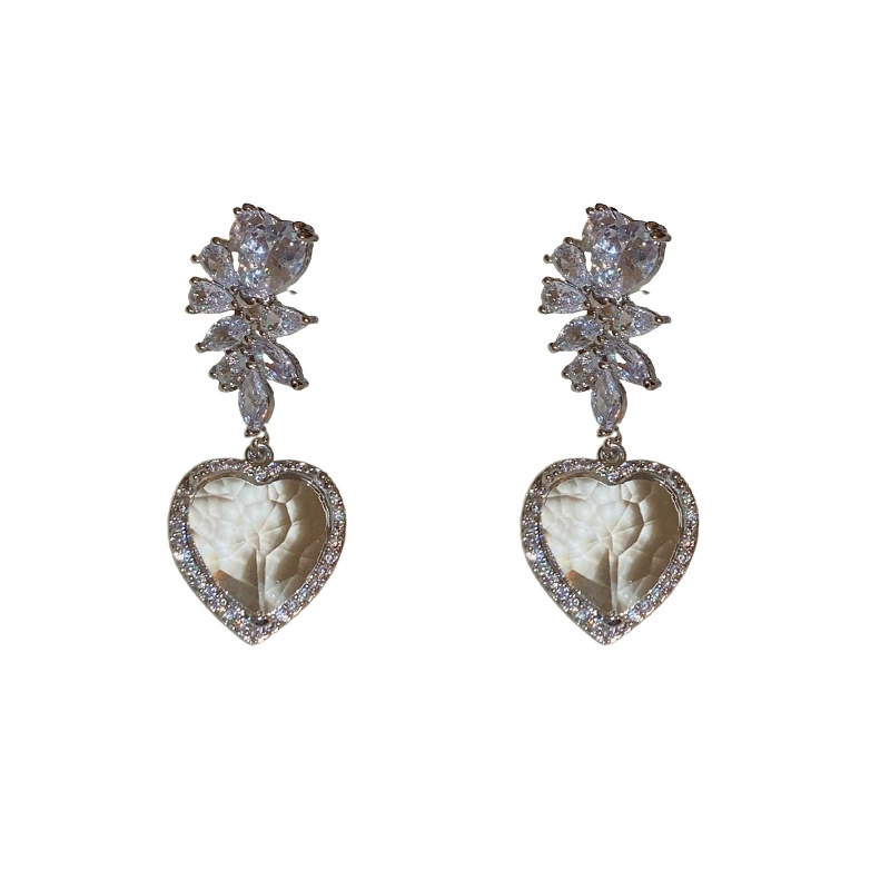Серебряная игла, цирконий, дизайн универсальные серьги