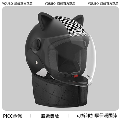 battery motorcycle autumn and winter — Motosiklet dəbilqələri - one-size-fits-all-four-seasons-black-3c-big-brand-hd-anti-fog-ears-warm-scarf-new-national-standard-gb811-2022