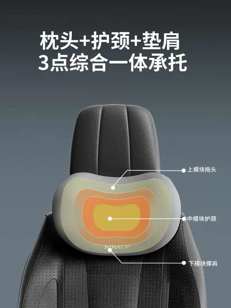 Cross-Border Wholesale Car Lumbar Support and Headrest Set, Memory Foam Headrest and Lumbar Cushion for Drivers Who Sit for Long Periods of Time