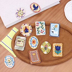布アート日本と韓国の文学森ガールスタイルの小さな花布ブローチかわいい多用途絶妙な刺繍キャンバスバッグ衣類アクセサリー