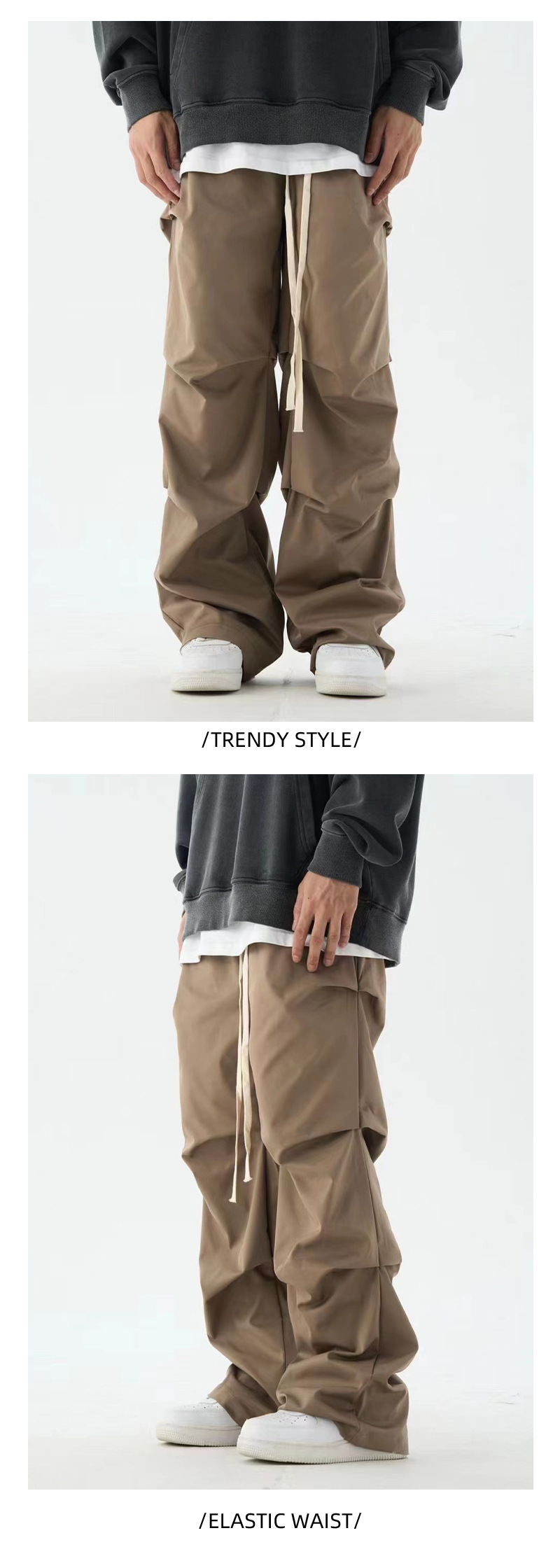 Men's Clothing design pleated overalls for men and women retro high street vibe fashion casual trousers ins trend_voghion.com