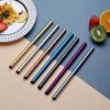 INS wind color metal straw environmental creative food grade 304 stainless steel straw multi -specification can customize logo
