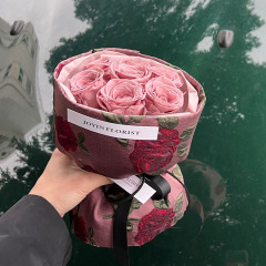 New Chanel-style floral bag fabric with rose bouquet packaging materials, fashionable and creative flower shop supplies wholesale